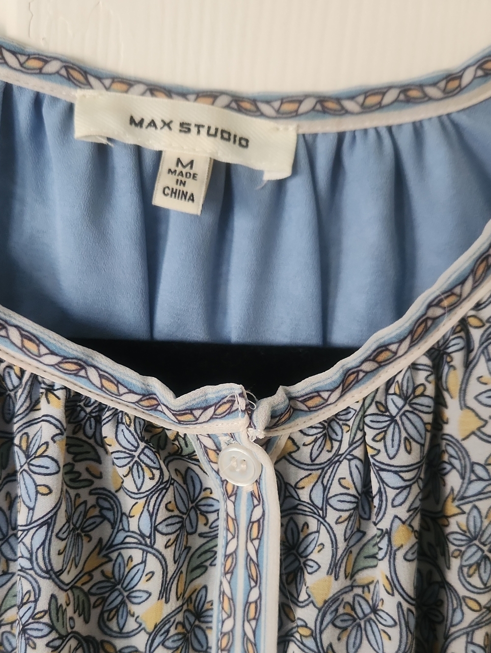 Max Studio Blue Floral Tiered Long Sleeve Maxi Dress - Picture 3 of 6